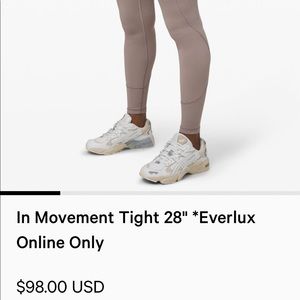 Lululemon in Movement Tight 28” Everlux Aquamarine